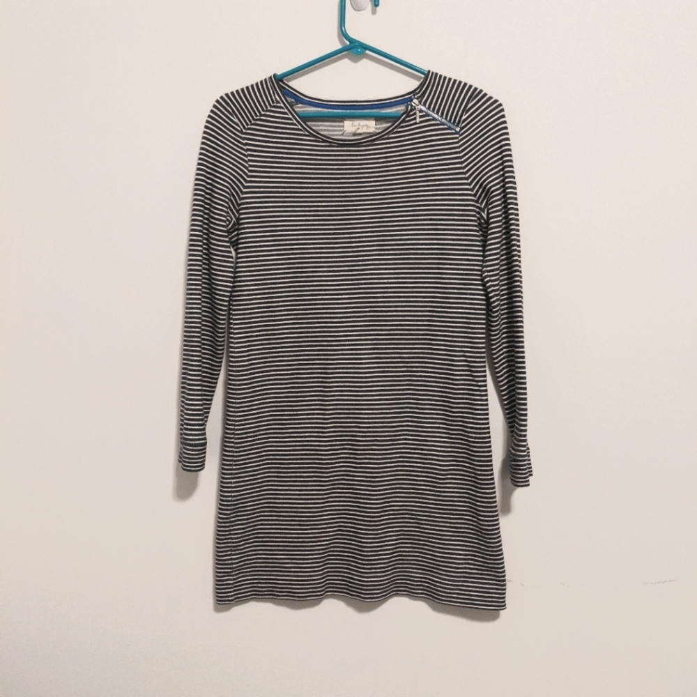 Lou & Grey Loft navy and white stripe sweater dress XSP
